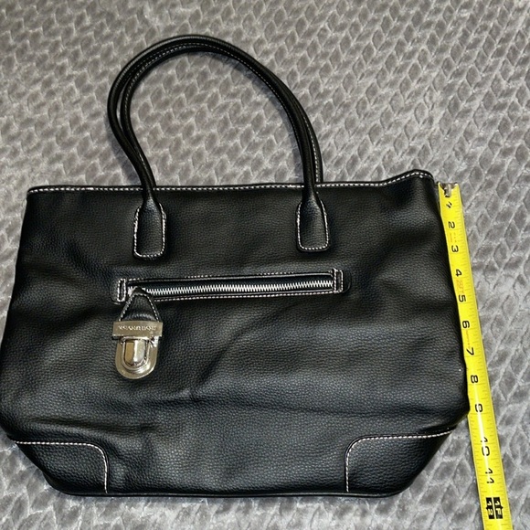 Victoria Secret Black Tote Bag.  Pink lining.  Pink stitching. - Picture 4 of 8